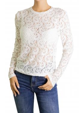 Maglia in pizzo girocollo Options